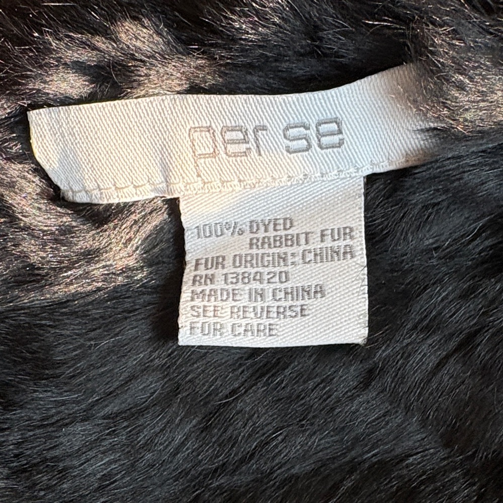 100% Dyed Rabbit Fur Infinity Scarf by Per Se - Picture 4 of 4